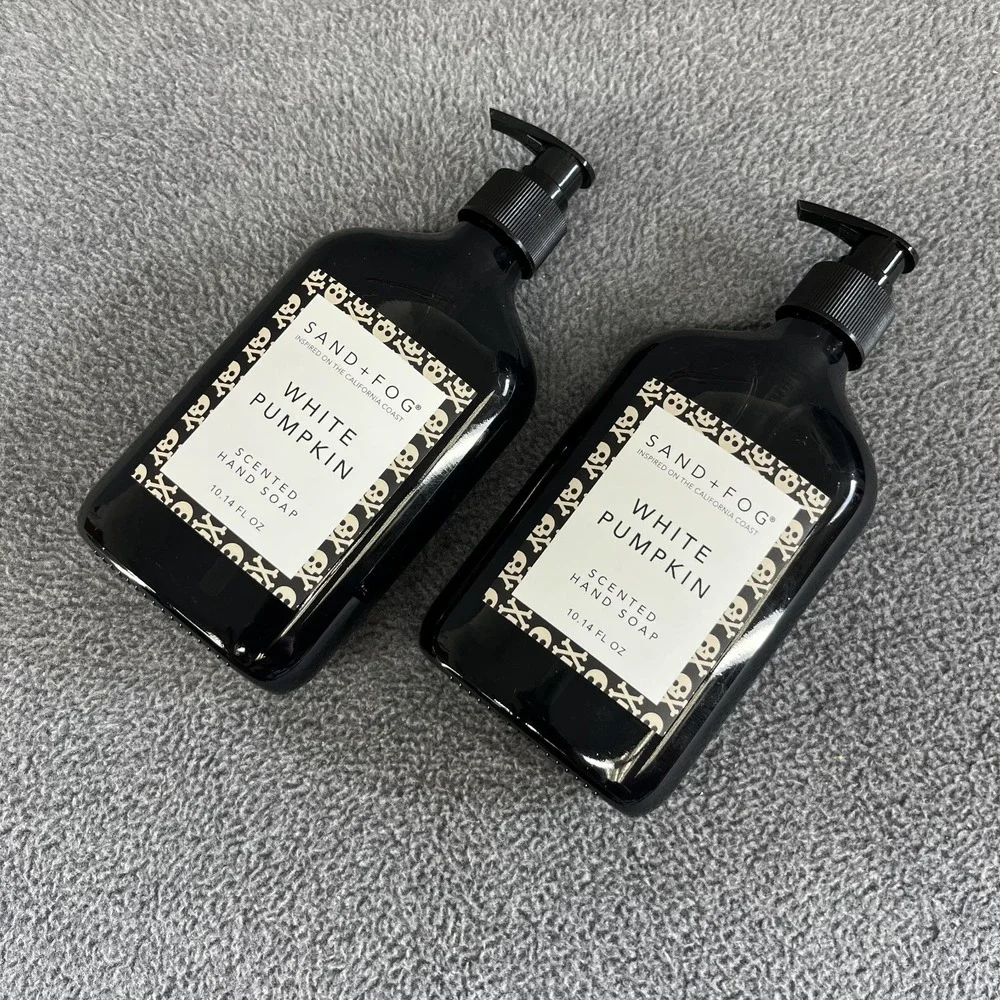 2x SAND‎ + FOG White Pumpkin Scented Hand Soap 10.14 fl oz Glass Bottle
